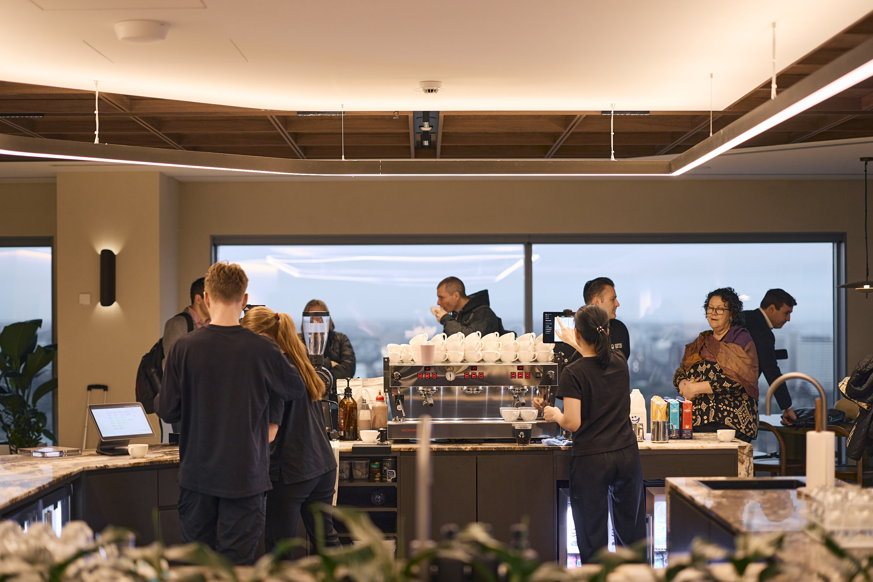People connecting over coffee