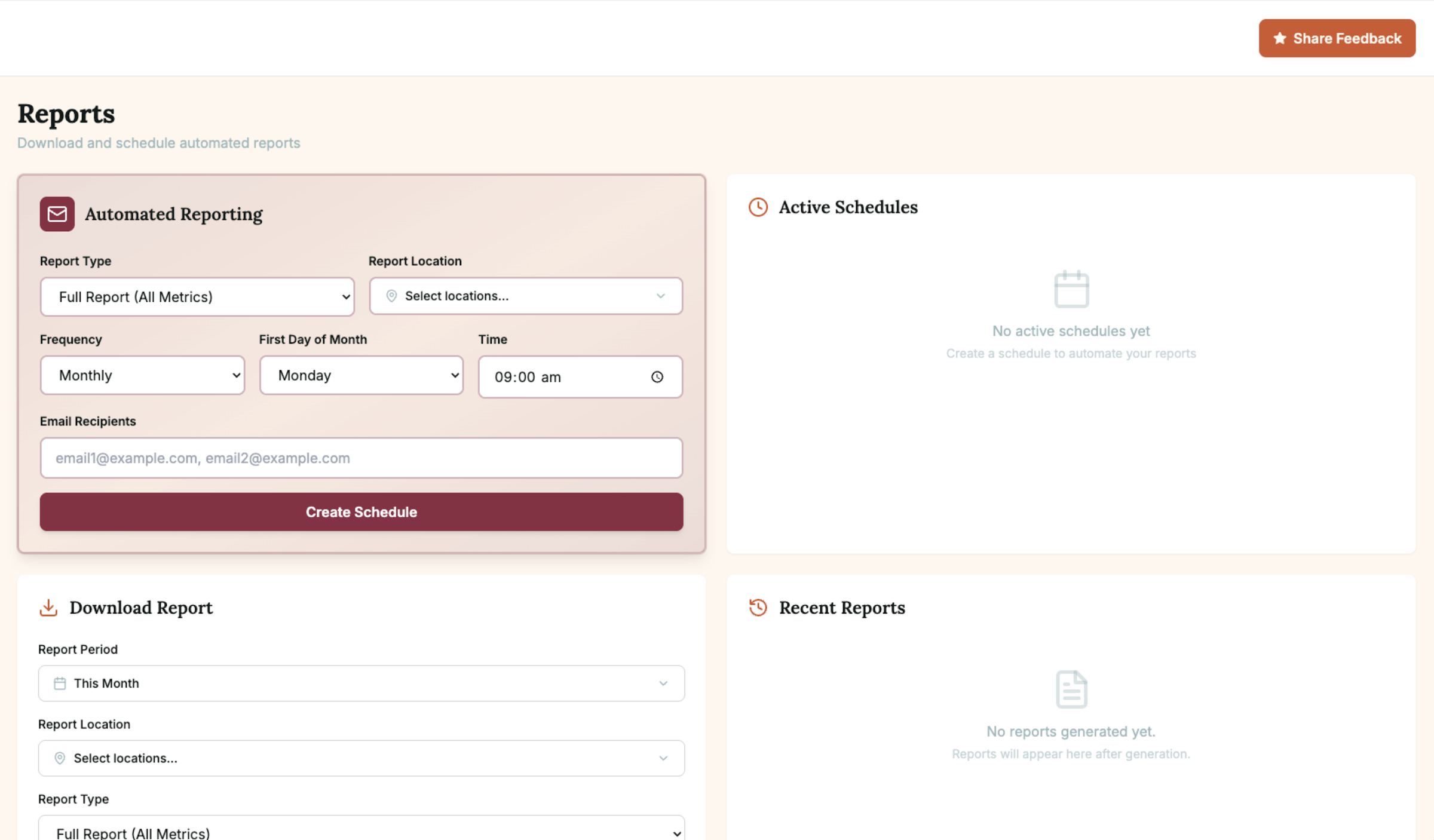 Reporting Dashboard